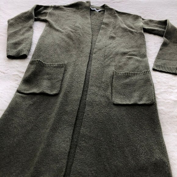 Comfy Long Dark Green Cardigan - Picture 2 of 15